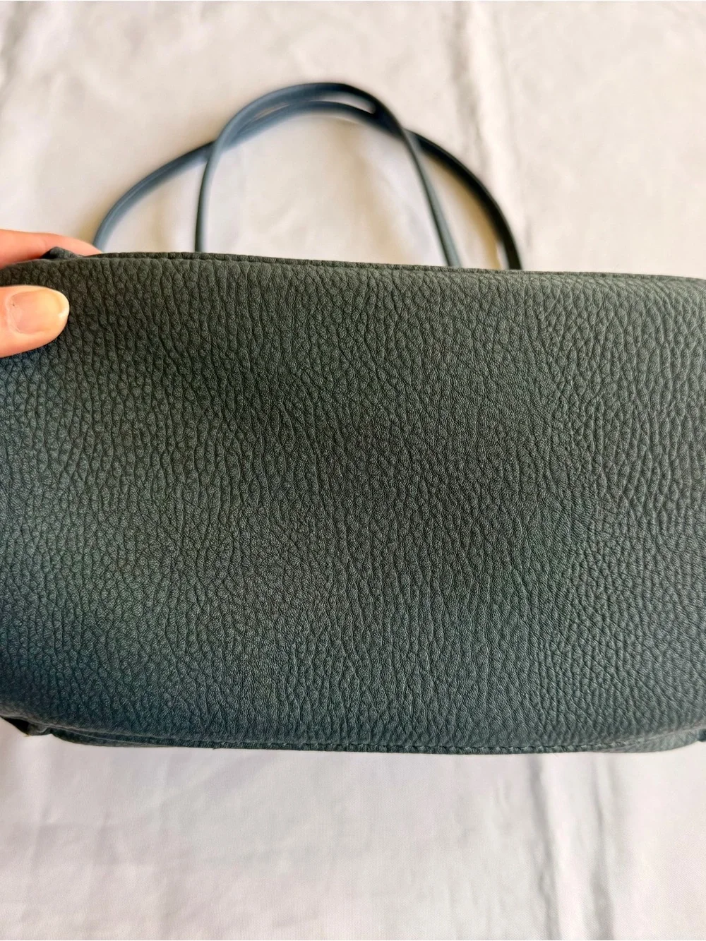 Pierre Blue Pebbled Shoulder Tote Purse Gold Hardware Dual Straps
